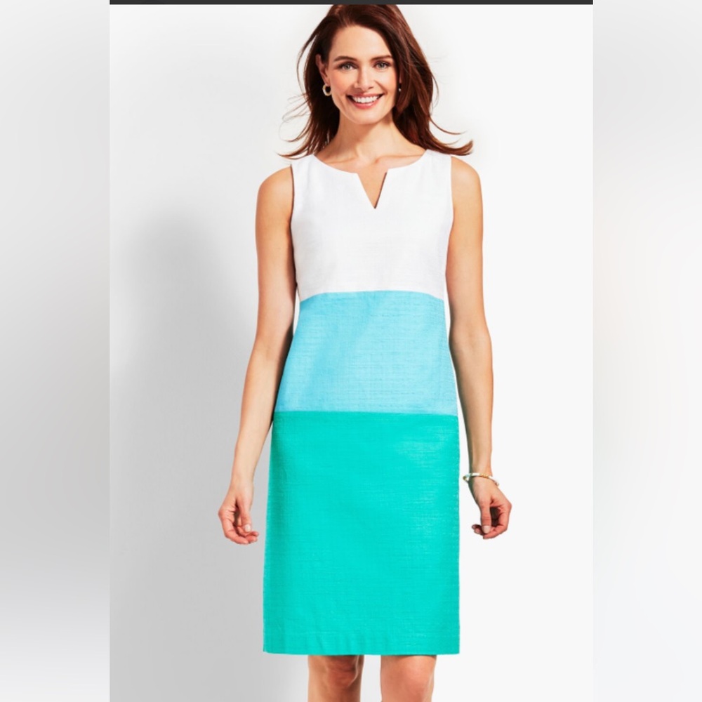 Talbots color block dress womens 12p New